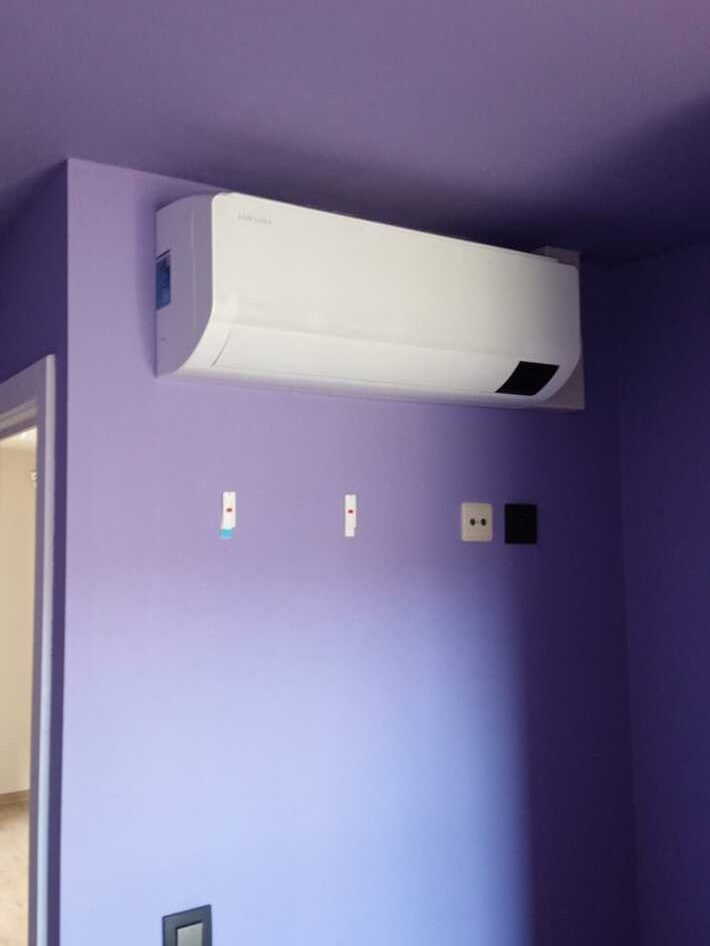 Realisatie Samsung multisplit aircowarmtepomp met 4 binnenunits wind free Comfort te Denderleeuw