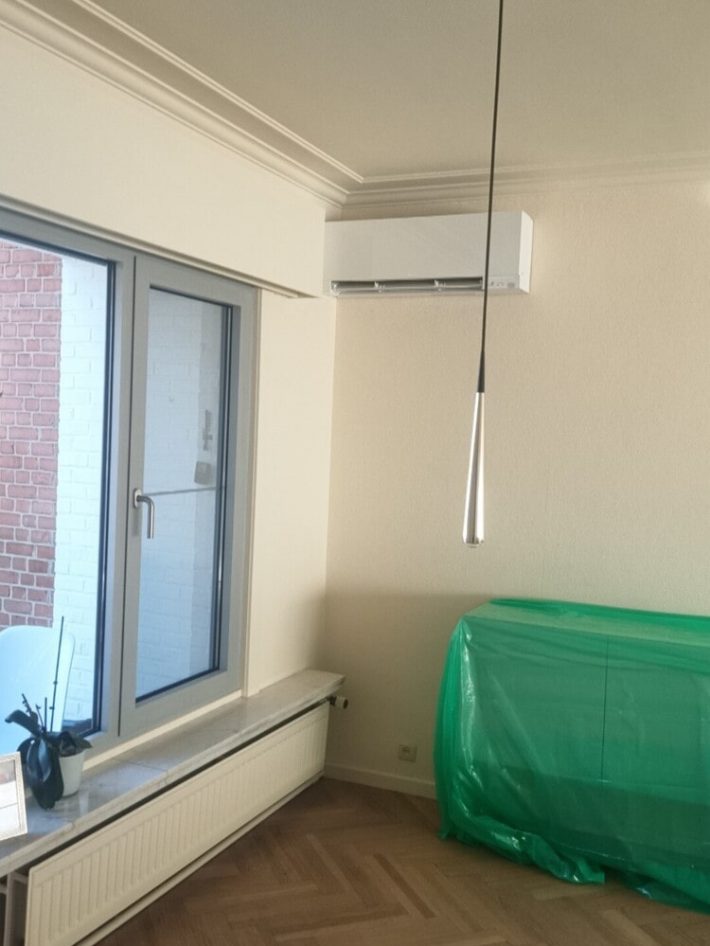 Realisatie Mitsubishi multisplit aircowarmtepomp met 4 binnenunits te Gent