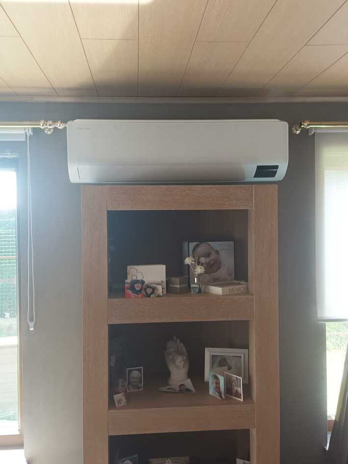 Realisatie Samsung multisplit aircowarmtepomp met 2 binnenunits wind free Comfort te Zwalm