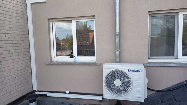 Realisatie Samsung multisplit aircowarmtepomp met 3 binnenunits wind free Comfort te Wichelen