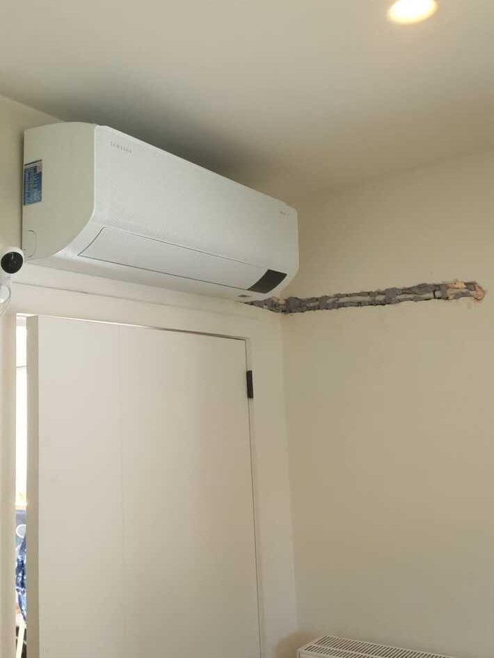 Realisatie Samsung multisplit aircowarmtepomp met 4 binnenunits Wind Free Comfort in Wetteren