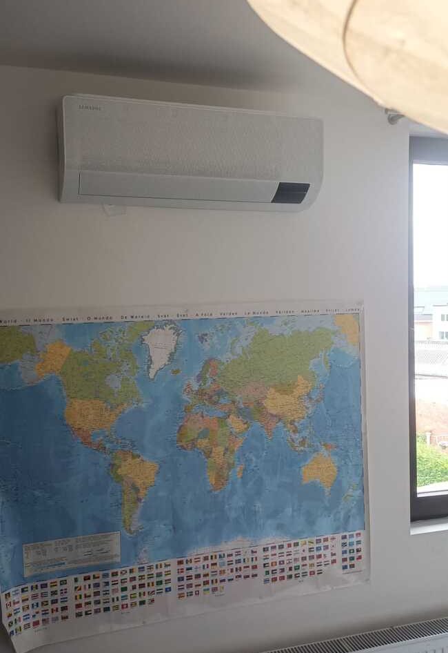 Realisatie Samsung multisplit aircowarmtepomp met 2 binnenunits Wind Free Comfort te Wetteren