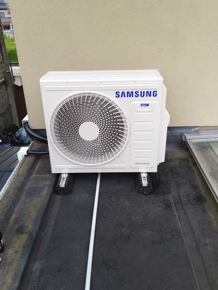 Realisatie Samsung multisplit aircowarmtepomp met 4 binnenunits wind free Comfort te Erembodegem