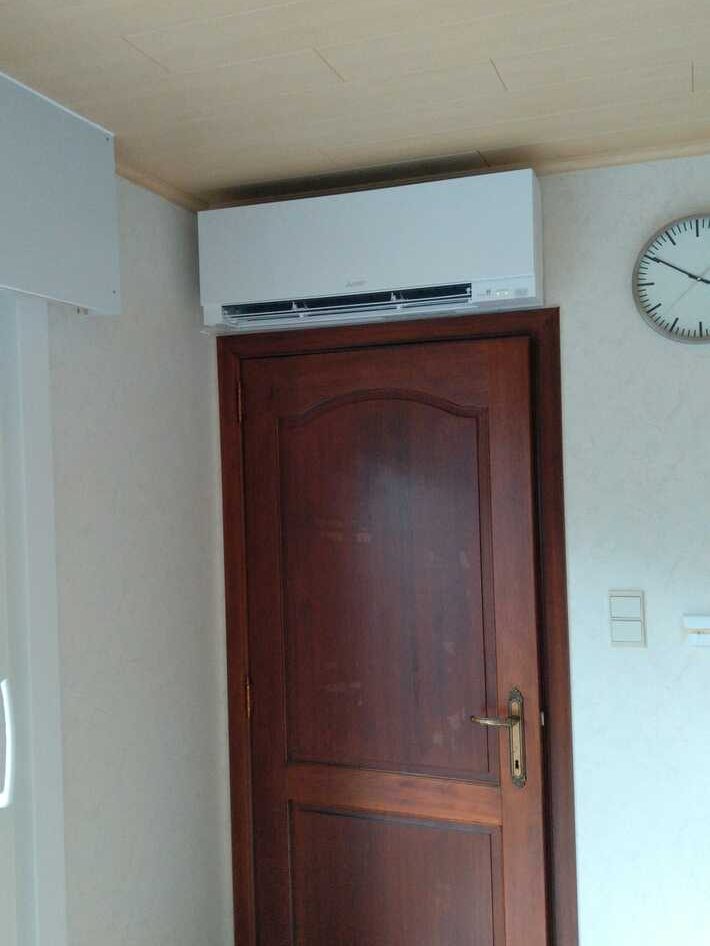 Realisatie Mitsubishi multisplit aircowarmtepomp met 2 binnenunits te Herdersem