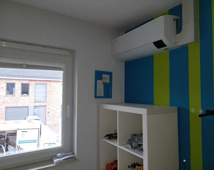 Realisatie Samsung multisplit aircowarmtepomp met 4 binnenunits Wind Free Comfort te Dilbeek