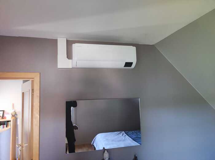 Realisatie Samsung multi split aircowarmtepomp met 4 binnenunits Wind Free Comfort te Silly