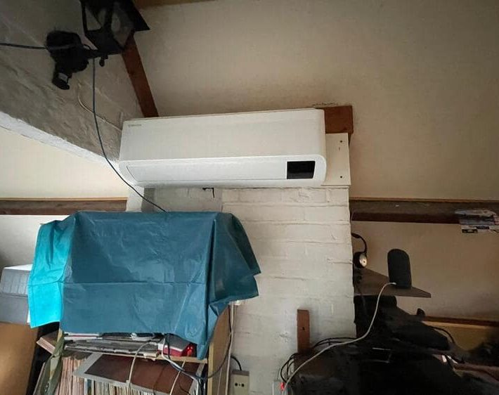 Realisatie Samsung multi split aircowarmtepomp met 4 binnenunits Wind Free Comfort te Gent