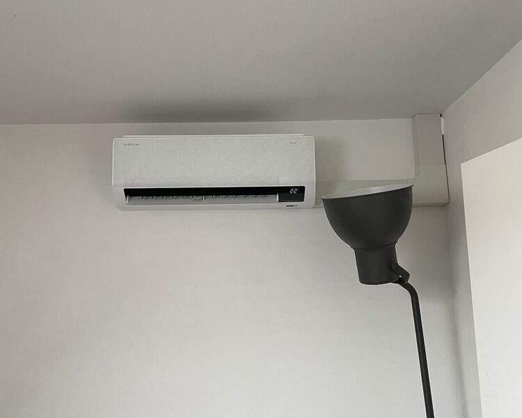 Realisatie Samsung multisplit airco/warmtepomp met 2 binnenunits  Wind Free Comfort te Hofstade