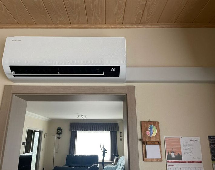 Realisatie Samsung multisplit aircowarmtepomp met 5 binnenunits Wind-Free Comfort + Cebu te Herzele