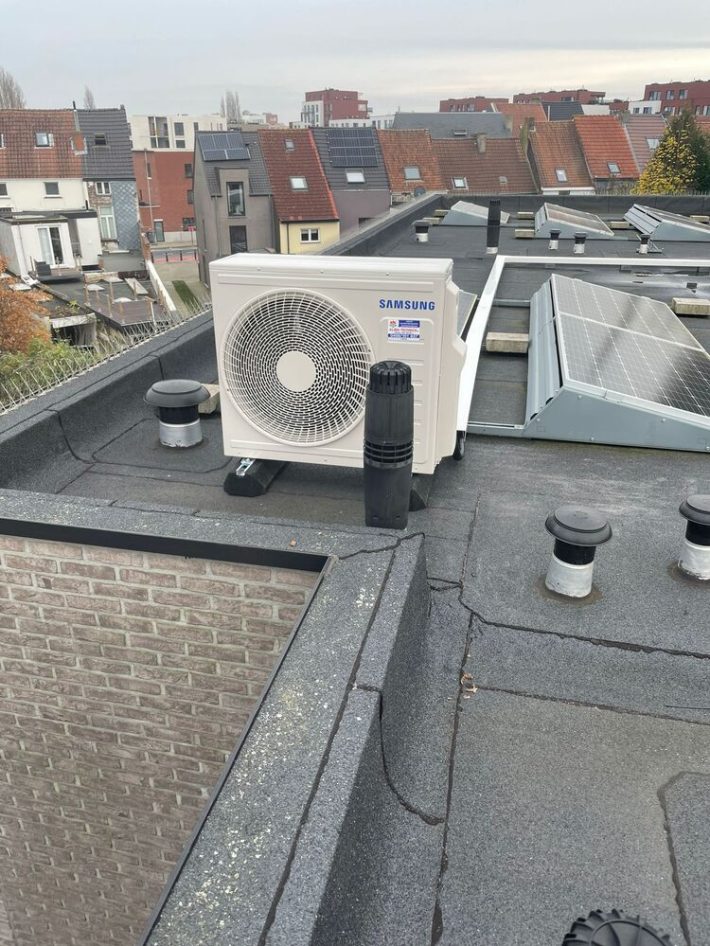 Realisatie Samsung multisplit aircowarmtepomp met 3 binnenunits Wind-Free Comfort Gent