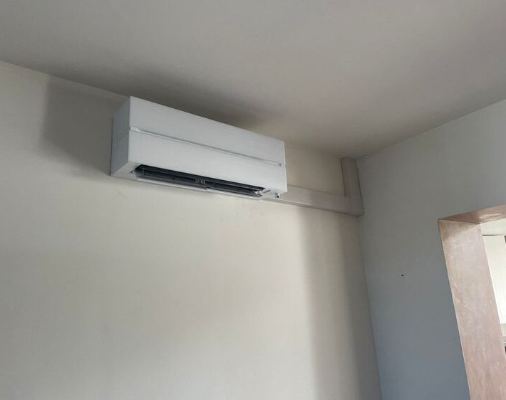 Realisatie Mitsubishi multisplit aircowarmtepomp met 2 binnenunits te Ninove