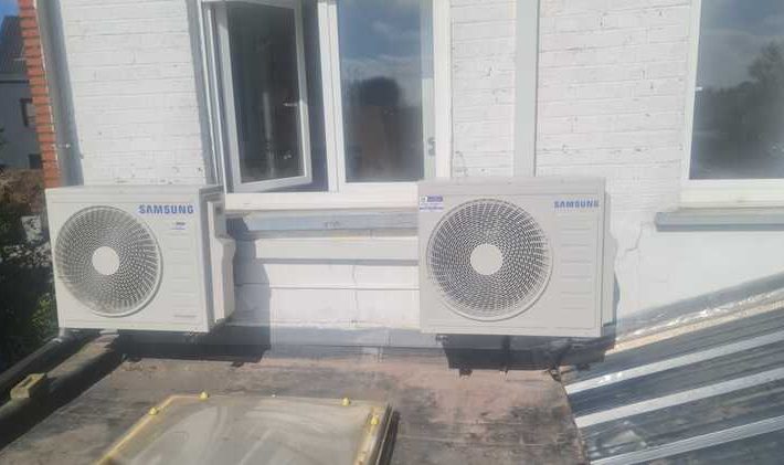 Realisatie Samsung multisplit aircowarmtepomp met 3 binnenunits te Erpe-Mere